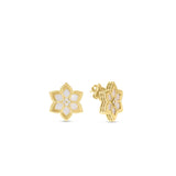 18K Yellow Gold Vernazza Diamond & Mother of Pearl Flower Stud Earrings