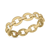 18K Yellow Gold Duchessa Diamond Accent & Satin Oval Link Hinged Bangle