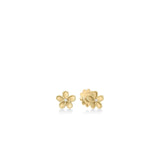 18K Yellow Gold Jasmine Diamond Small Flower Earrings