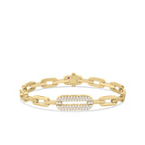 18K Yellow Gold Large Pavé Diamond Link Bracelet