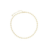 18K Yellow Gold Principessa Diamond & Flower Link Necklace