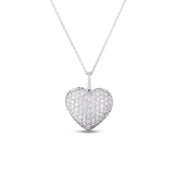 18K White Gold Tiny Treasure Diamond Heart Necklace