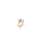 18K Rose Gold Venetian Princess Carnival Pave Diamond & Mixed Stones Small Flower Ring