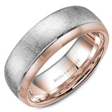 Bleu Royale 7.5mm White & Rose Gold Wedding Band