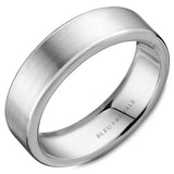 Bleu Royale 6.5mm White Gold Brushed Wedding Band