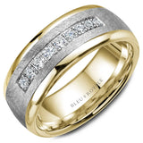 Bleu Royale Men’s Wedding Band in 14K White & Yellow Gold with 0.45ctw Round Diamonds
