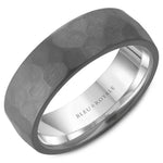 Men’s 7mm Wedding Band in 14K White Gold and Tantalum