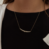 14k Yellow Gold Bezel-Set Diamond Bar Necklace