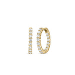 18K YELLOW GOLD SMALL INSIDE OUTSIDE THE PERFECT DIAMOND HOOP EARRINGS