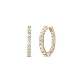 18K Yellow Gold Diamond Inside-Out Hoop Earrings