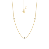 18K GOLD DIAMONDS BY THE INCH 3 STATION NECKLACE