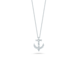 18K White Gold Tiny Treasures Diamond Anchor Necklace