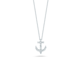18K White Gold Tiny Treasures Diamond Anchor Necklace