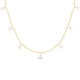 18K Yellow Gold Roberto Coin Diamonds by the Inch Dangling 7-Station Necklace