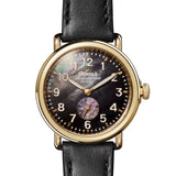 Runwell Black Mother of Pearl Dial Gold PVD Case Watch 41mm