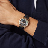 Runwell Black Mother of Pearl Dial Gold PVD Case Watch 41mm