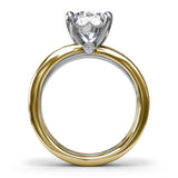 18K Yellow & White Gold Semi-Mount Engagement Ring
