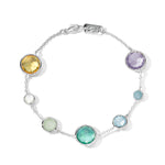 7-Stone Link Bracelet 925 silver in Limpido