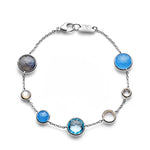 7-Stone Link Bracelet 925 silver in Lucente