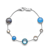 7-Stone Link Bracelet 925 silver in Lucente