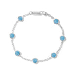 Confetti Bracelet 925 silver in Dyed light blue jade