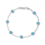 Confetti Bracelet 925 silver in Dyed light blue jade
