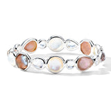 Sterling Silver Multi-Stone Hinged Bangle Bracelet in Sabbia