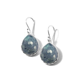 Rock Candy Teardrop Earrings 925 silver in Rock crystal and labradorite doublet
