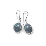 Teeny Teardrop Earrings 925 silver in Rock crystal and labradorite doublet