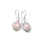 Teeny Teardrop Earrings 925 silver in Rose quartz over mop doublet