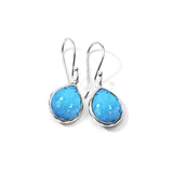 Sterling Silver Rock Candy Teeny Teardrop Earrings 925 silver in Swiss blue topaz