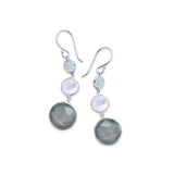 Lollitini 3-Stone Drop Earrings 925 silver in Lucente