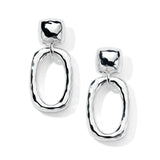 Sterling Silver Classico Doorknocker Post Drop Earrings