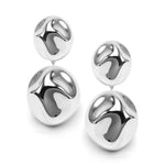 Classico Sculpted Pinch Snowman Omega Earrings 925 silver