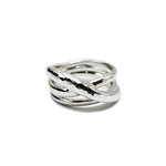 Mixed Texture Criss Cross Ring 925 silver