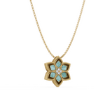18k Yellow Vernazza Diamond & Amazonite Flower Necklace