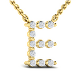 Diamond Alphabet Pendant Necklace, E
