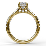 Classic Oval Cut Solitaire Semi-Mount With Hidden Halo