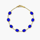 18K Yellow Gold Polished Rock Candy Lapis Confetti Bracelet