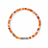 Heishi Silver and Orange Bead Bracelet