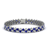 Adella 18K White Gold Diamond and Sapphire Bracelet