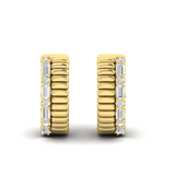 18K Yellow Gold Double Hoop Earrings with Diamonds