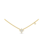 18K Yellow Gold Diamond Cluster Star Double Pendant Necklace