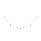 18K Yellow Gold Multi-Diamond Star Tassel Necklace