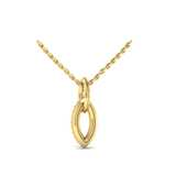 18K Yellow Gold Open Navette Diamond Pendant