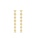 18K Yellow Gold Diamond Trinity Drop Statement Earrings