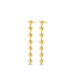 18K Yellow Gold Diamond Trinity Drop Statement Earrings