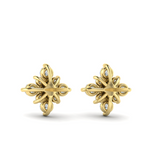 18K Yellow Gold Floating Diamond Star Stud Earrings
