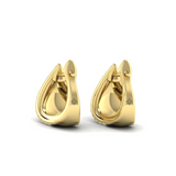 18K Yellow Gold Diamond Trinity Huggie Earrings