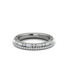 18K White Gold Diamond Baguette Two Row Ring
